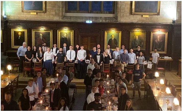 OBS members at a formal dinner in an Oxford college dining hall